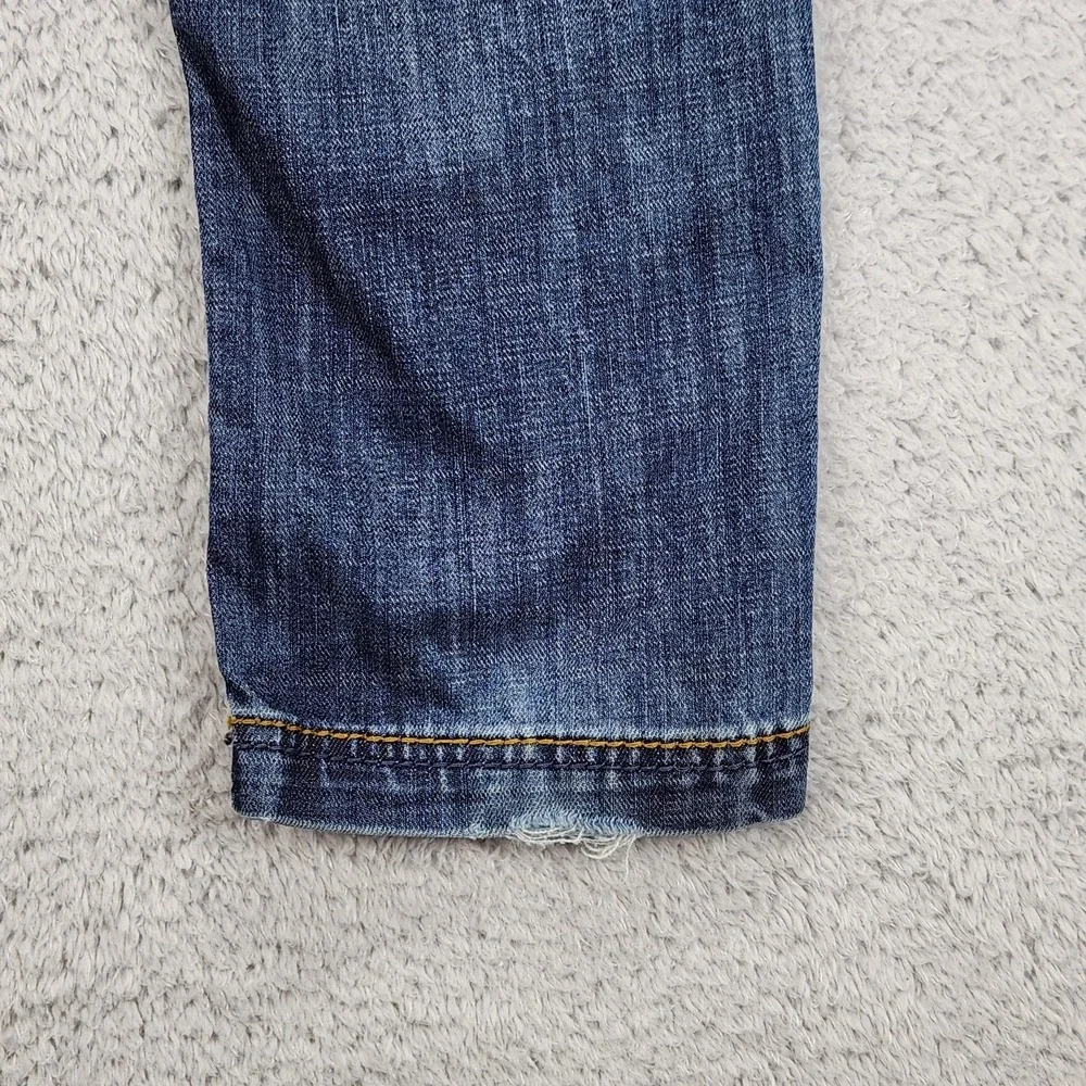 Antik Denim Jeans Womens 29 Medium Wash Low Rise Skinny Stretch Blue Embroidered